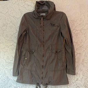 Charlotte Russe Olive Green Military Style Hoodie Jacket